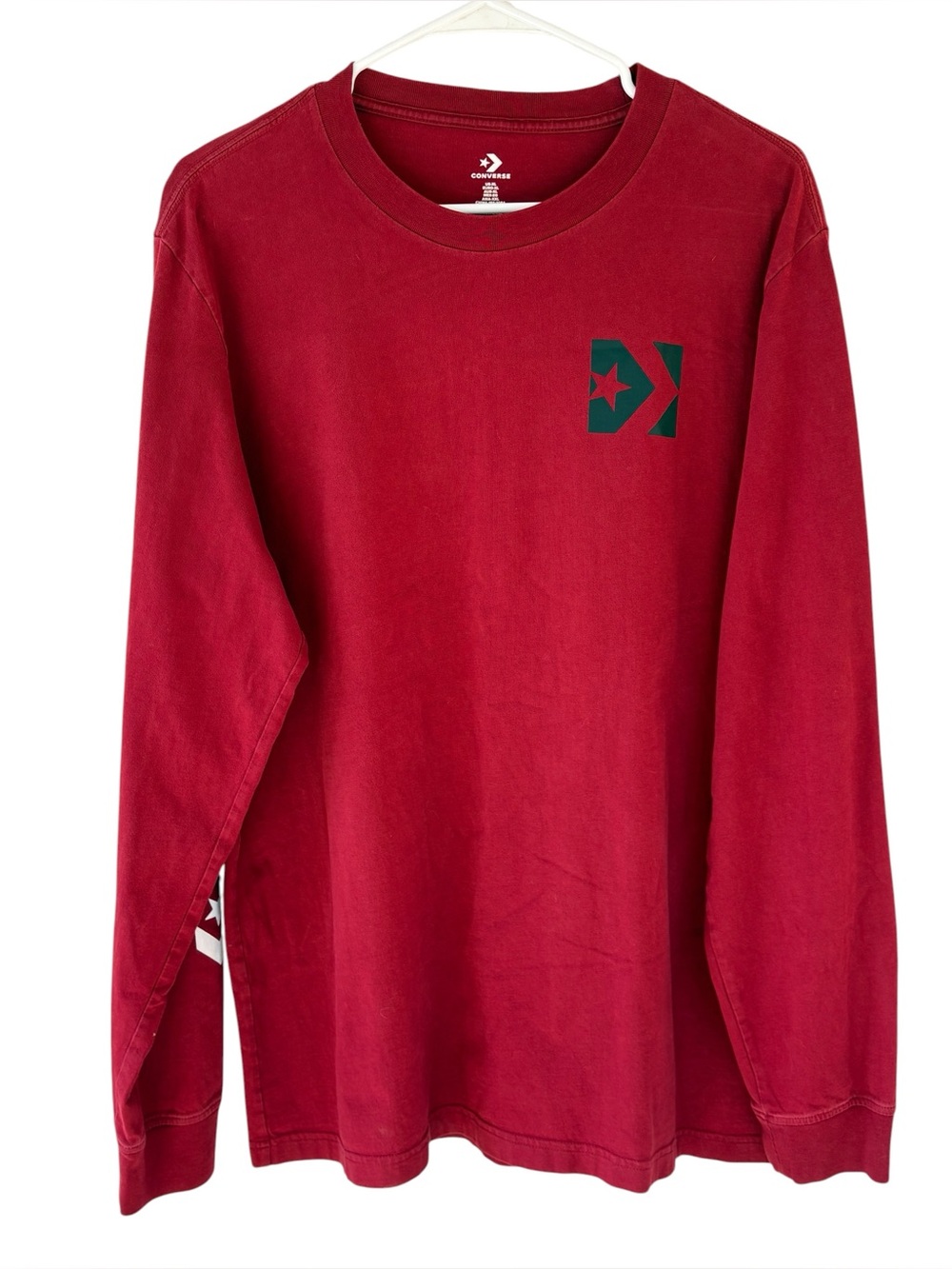 Converse Maroon Graphic Long Sleeve Tee Shirt XL